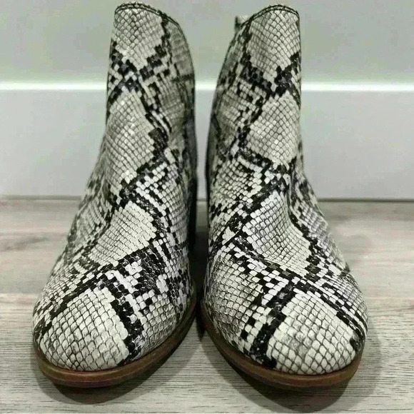 Dr. Scholl’s Amara Faux Snakeskin Ankle Boots Slip On Booties 2.5” Heel Size 6.5 - Picture 2 of 10
